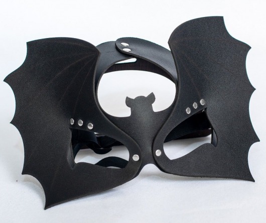 Черная кожаная маска на глаза  Летучая мышь - Sitabella - купить с доставкой в Черкесске