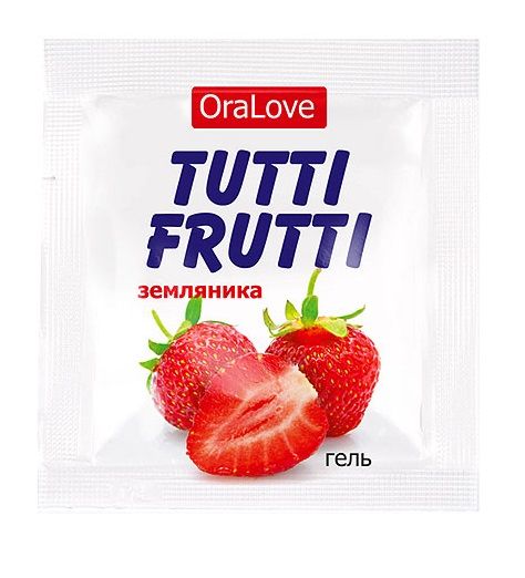 Пробник гель-смазки Tutti-frutti с земляничным вкусом - 4 гр. - Биоритм - купить с доставкой в Черкесске