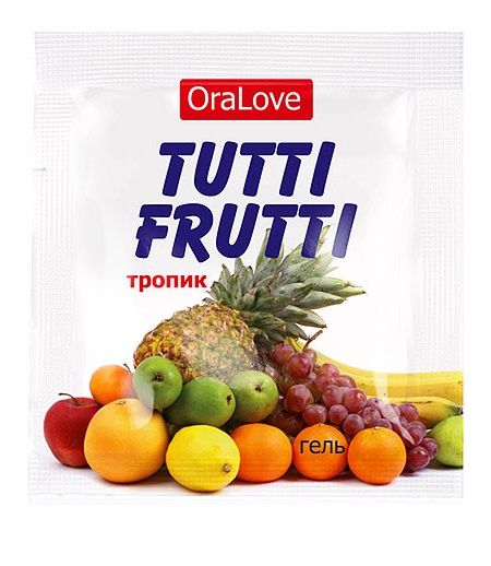 Пробник гель-смазки Tutti-frutti со вкусом тропических фруктов - 4 гр. - Биоритм - купить с доставкой в Черкесске