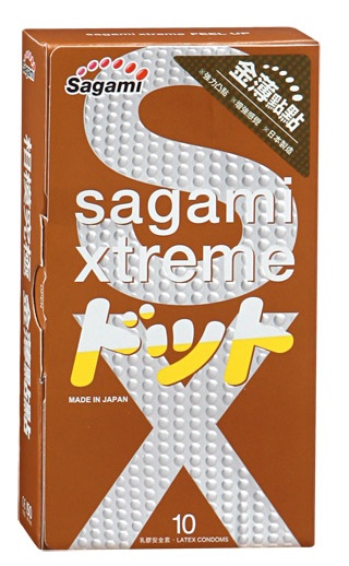 Презервативы Sagami Xtreme FEEL UP с точечной текстурой и линиями прилегания - 10 шт. - Sagami - купить с доставкой в Черкесске