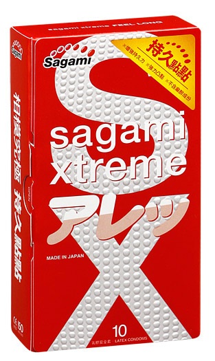 Утолщенные презервативы Sagami Xtreme Feel Long с точками - 10 шт. - Sagami - купить с доставкой в Черкесске