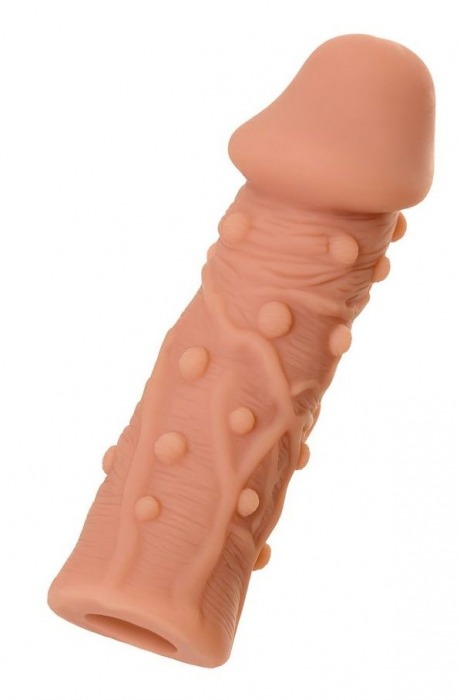 Телесная реалистичная насадка KOKOS Extreme Sleeve 06 с дополнительной стимуляцией - 12,7 см. - KOKOS - в Черкесске купить с доставкой