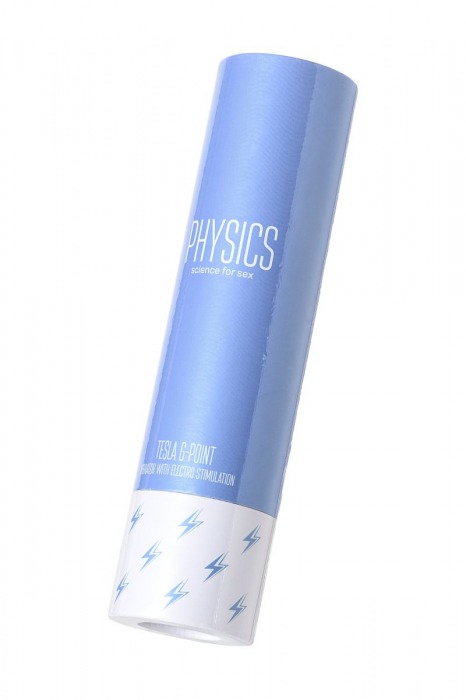 Голубой силиконовый вибратор с электростимуляцией TESLA G-POINT - 21 см. - ToyFa - купить с доставкой в Черкесске