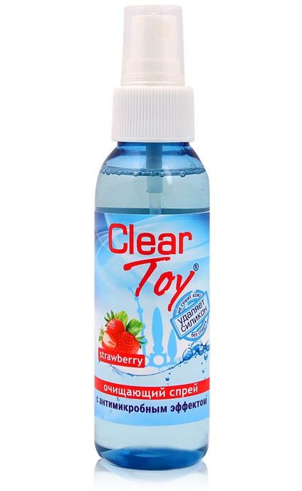 Очищающий спрей для игрушек CLEAR TOY Strawberry - 100 мл. - Биоритм - купить с доставкой в Черкесске