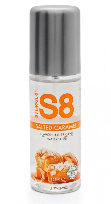 Смазка на водной основе S8 Flavored Lube со вкусом соленой карамели - 125 мл. - Stimul8 - купить с доставкой в Черкесске