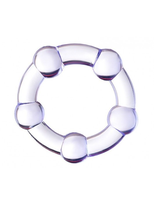 Фиолетовое эрекционное кольцо на пенис с бусинами - Штучки-дрючки - в Черкесске купить с доставкой