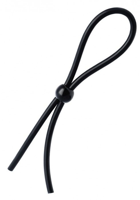 Черное лассо на пенис с одной бусиной - A-toys - в Черкесске купить с доставкой