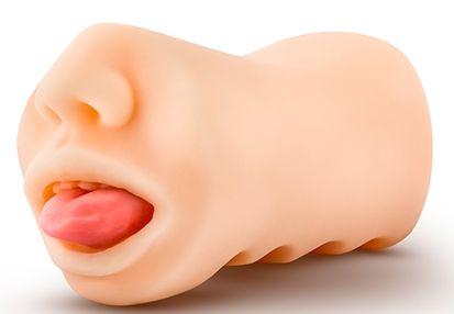 Телесный мастурбатор-ротик с язычком Oral Anne - Blush Novelties - в Черкесске купить с доставкой