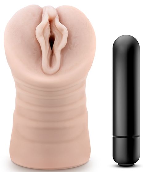 Телесный мастурбатор-вагина с вибропулей Ashley - Blush Novelties - в Черкесске купить с доставкой