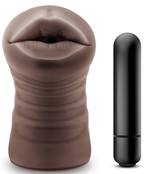 Коричневый мастурбатор-ротик Heather - Blush Novelties - в Черкесске купить с доставкой