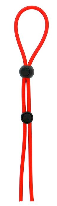 Красное лассо на пенис с двумя бусинами STRETCHY LASSO CAGE - Dream Toys - в Черкесске купить с доставкой