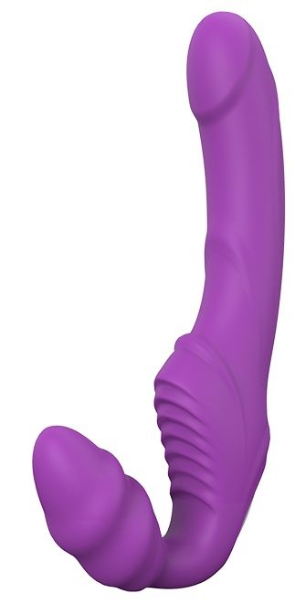 Фиолетовый безремневой вибрострапон DOUBLE DIPPER - Dream Toys - купить с доставкой в Черкесске