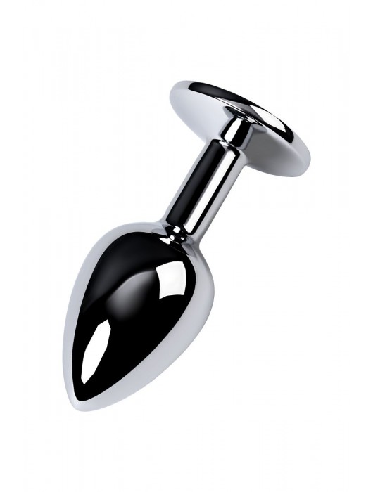 Серебристая конусовидная анальная пробка с фиолетовым кристаллом - 7 см. - ToyFa - купить с доставкой в Черкесске