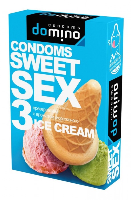Презервативы для орального секса DOMINO Sweet Sex с ароматом мороженого - 3 шт. - Domino - купить с доставкой в Черкесске