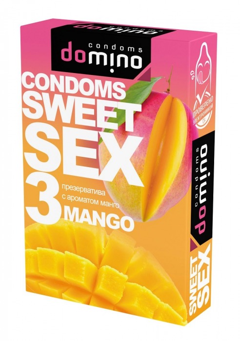 Презервативы для орального секса DOMINO Sweet Sex с ароматом манго - 3 шт. - Domino - купить с доставкой в Черкесске