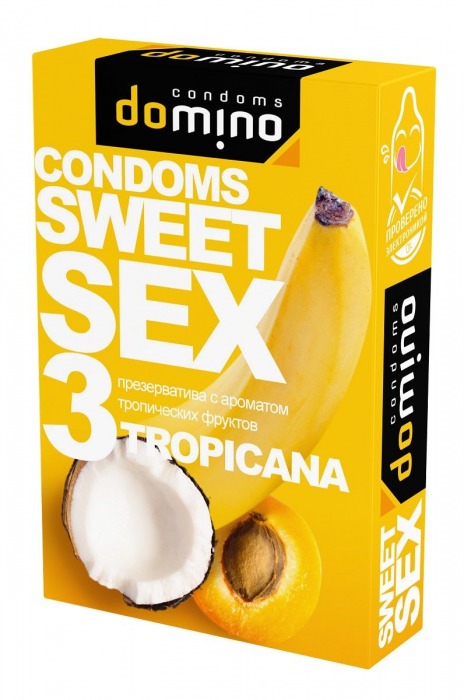 Презервативы для орального секса DOMINO Sweet Sex с ароматом тропических фруктов - 3 шт. - Domino - купить с доставкой в Черкесске