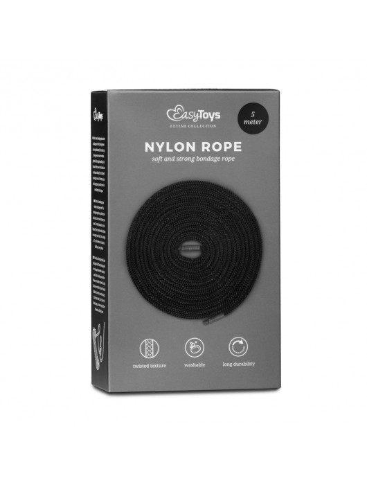 Черная веревка для бондажа Easytoys Bondage Rope - 5 м. - Easy toys - купить с доставкой в Черкесске