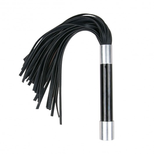 Черная плеть Easytoys Flogger With Metal Grip - 38 см. - Easy toys - купить с доставкой в Черкесске