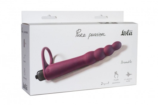 Бордовая вибронасадка для двойного проникновения Bramble - 16,5 см. - Lola Games - купить с доставкой в Черкесске
