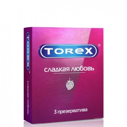 Презервативы Torex  Сладкая любовь  с ароматом клубники - 3 шт. - Torex - купить с доставкой в Черкесске