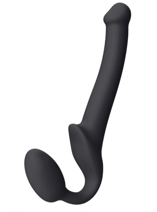 Черный безремневой страпон Silicone Bendable Strap-On S - Strap-on-me - купить с доставкой в Черкесске