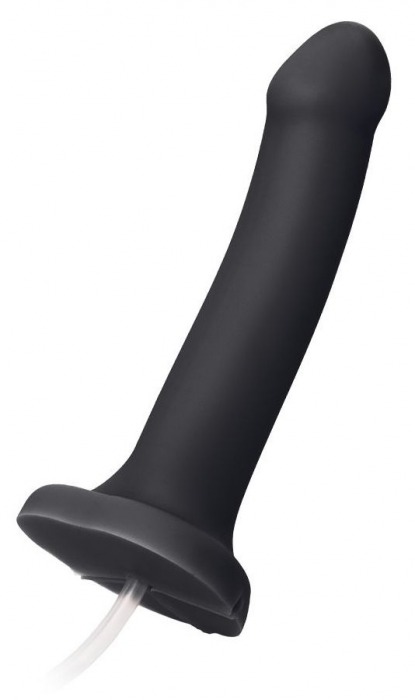 Черный фаллос с имитацией эякуляции Silicon Cum Dildo L - 19,6 см. - Strap-on-me - купить с доставкой в Черкесске