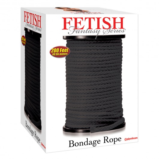 Черная веревка для связывания Bondage Rope - 60,9 м. - Pipedream - купить с доставкой в Черкесске