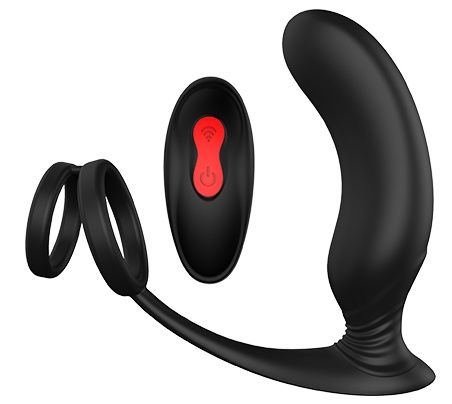 Черный массажер простаты REMOTE P-PLEASER - Dream Toys - в Черкесске купить с доставкой