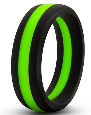 Черно-зеленое эрекционное кольцо Silicone Go Pro Cock Ring - Blush Novelties - в Черкесске купить с доставкой
