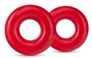 Набор из 2 красных эрекционных колец DONUT RINGS OVERSIZED - Blush Novelties - в Черкесске купить с доставкой