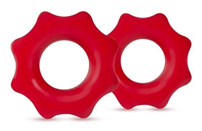 Набор из 2 красных фигурных эрекционных колец NUTZ - Blush Novelties - в Черкесске купить с доставкой