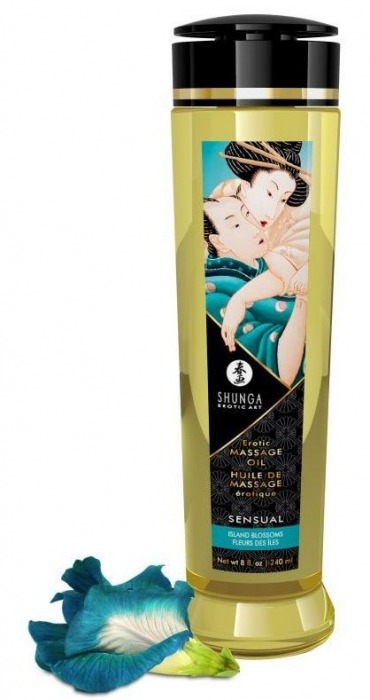 Массажное масло Sensual с цветочным ароматом - 240 мл. - Shunga - купить с доставкой в Черкесске