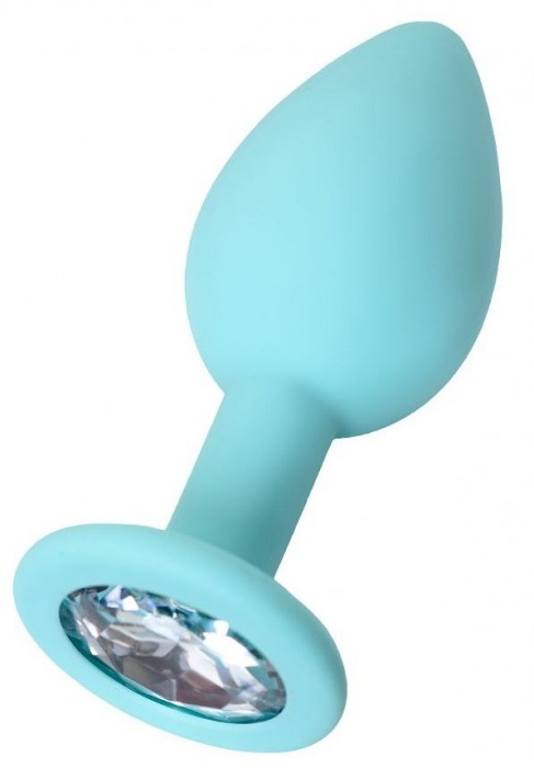 Мятная анальная пробка с прозрачным кристаллом Brilliant - 7 см. - ToyFa - купить с доставкой в Черкесске