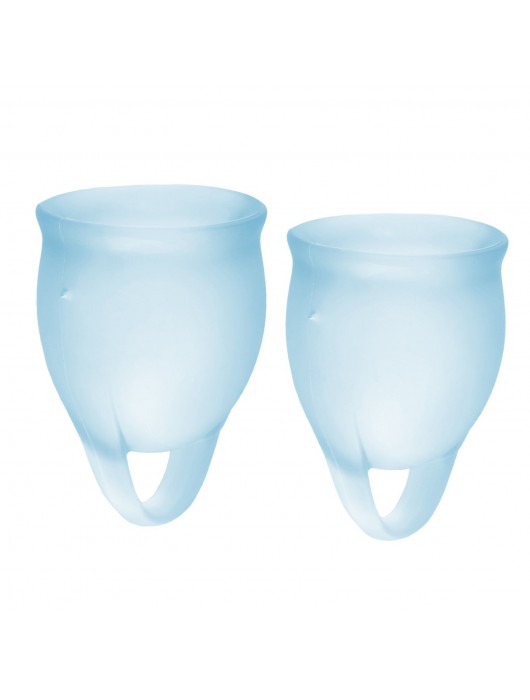 Набор голубых менструальных чаш Feel confident Menstrual Cup - Satisfyer - купить с доставкой в Черкесске