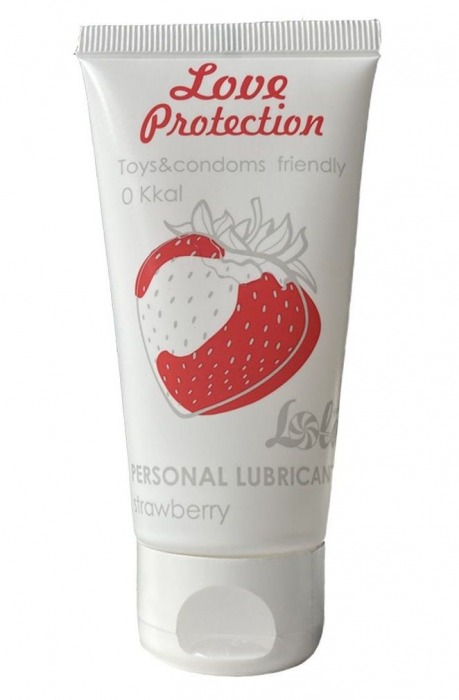 Лубрикант на водной основе с ароматом малины Love Protection Strawberry - 50 мл. - Lola Games - купить с доставкой в Черкесске