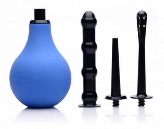 Анальный душ с 3 насадками Premium One-way Valve Anal Douche Set - XR Brands - купить с доставкой в Черкесске
