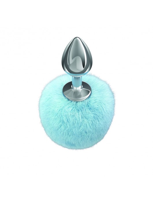 Серебристая анальная пробка с голубым пушистым хвостиком Twinkle - Lola Games - купить с доставкой в Черкесске