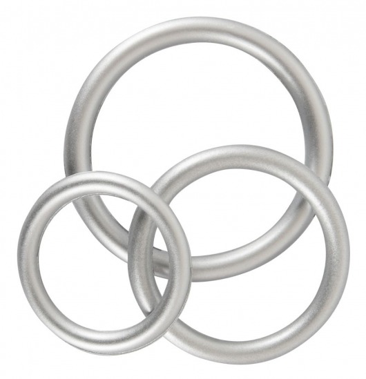 Набор из 3 эрекционных колец под металл Metallic Silicone Cock Ring Set - Orion - в Черкесске купить с доставкой