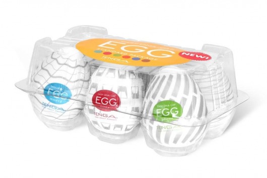 Набор из 6 мастурбаторов Tenga EGG Easy Beat с различным рельефом - Tenga - в Черкесске купить с доставкой