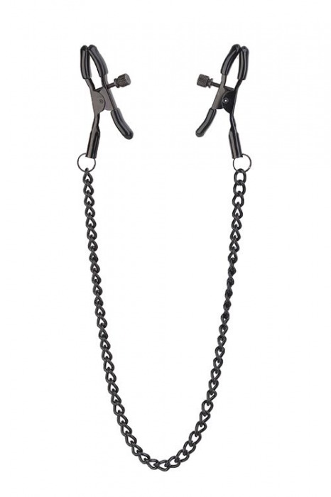 Черные зажимы на соски на цепочке BLAZE DELUXE NIPPLE CLAMPS - Dream Toys - купить с доставкой в Черкесске