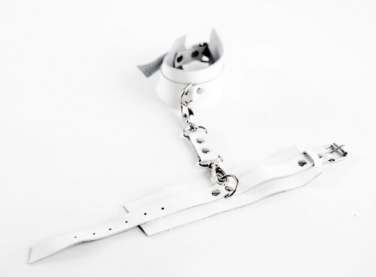 Белые оковы из натуральной кожи - БДСМ Арсенал - купить с доставкой в Черкесске