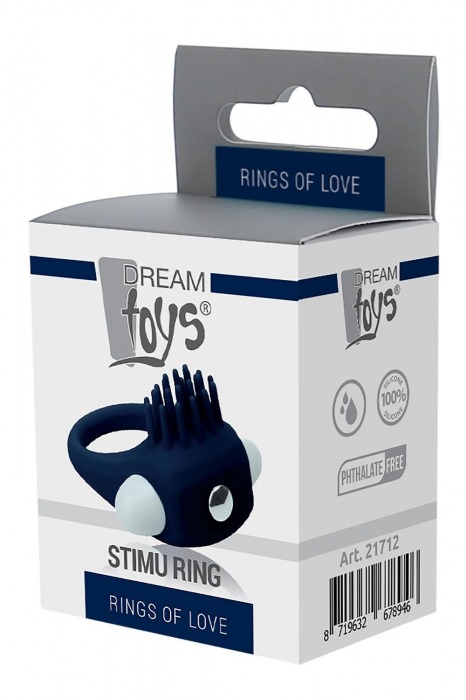 Синее эрекционное виброкольцо STIMU RING - Dream Toys - в Черкесске купить с доставкой