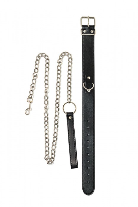 Черный ошейник с поводком Wild - Lola Games - купить с доставкой в Черкесске