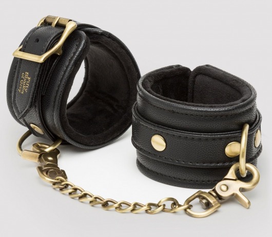 Черные наручники Bound to You Faux Leather Wrist Cuffs - Fifty Shades of Grey - купить с доставкой в Черкесске