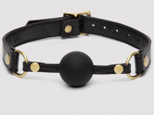 Черный кляп-шар Bound to You Faux Leather Ball Gag - Fifty Shades of Grey - купить с доставкой в Черкесске