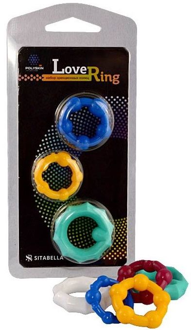 Набор из 3 цветных эрекционных колец Love Ring - Sitabella - в Черкесске купить с доставкой