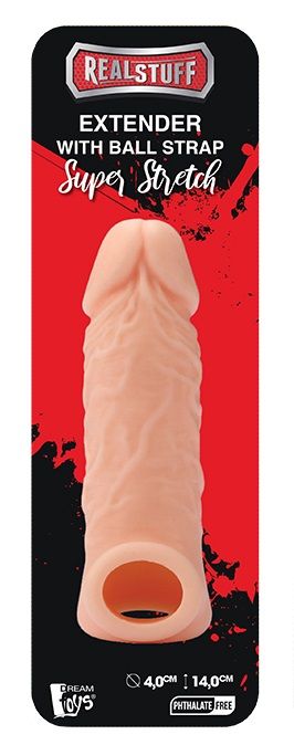 Телесная насадка EXTENDER WITH BALL STRAP 5.5 - 14 см. - Dream Toys - в Черкесске купить с доставкой