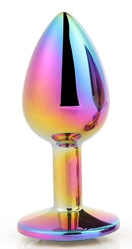 Голографическая анальная втулка с радужным кристаллом - 7,1 см. - Dream Toys - купить с доставкой в Черкесске