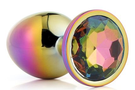 Голографическая анальная втулка с радужным кристаллом - 7,1 см. - Dream Toys - купить с доставкой в Черкесске