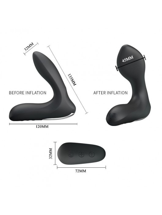 Массажер простаты Nasreddin с функцией расширения и пультом ДУ - 13,5 см. - Baile - в Черкесске купить с доставкой